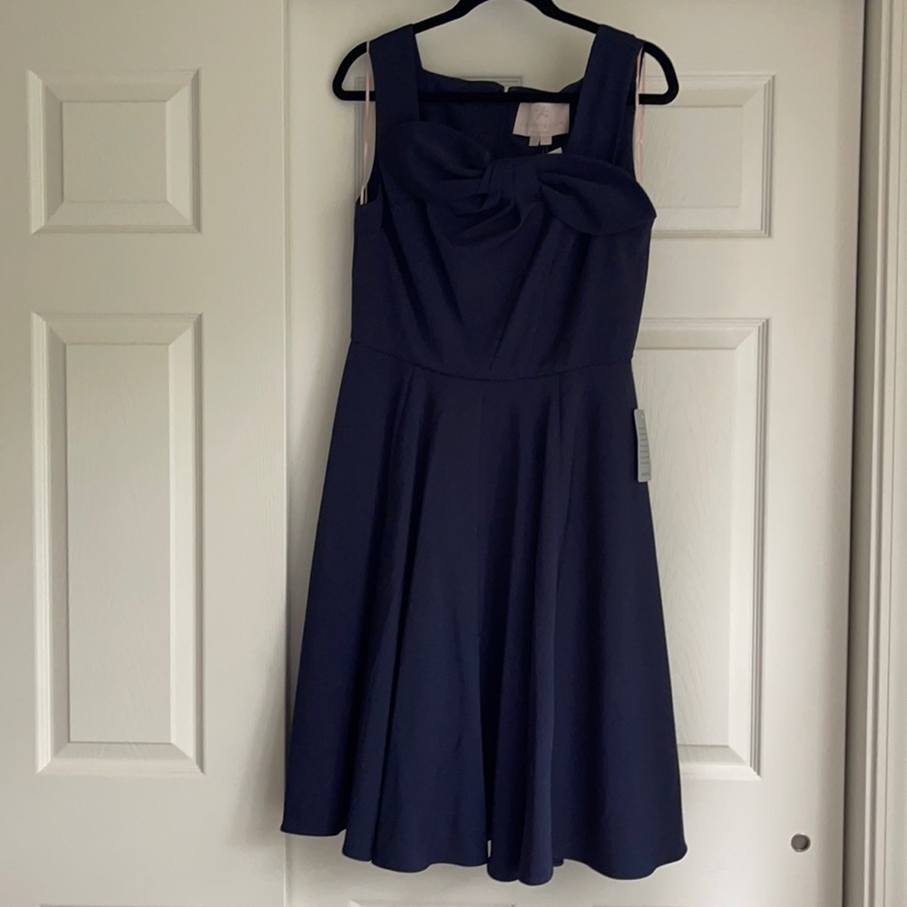 Gal Meets Glam Zoe Bow Fit and Flare Dress